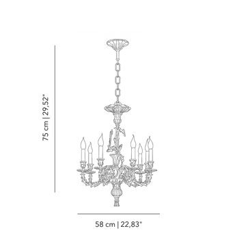 Palmira Laurum chandelier by Il Bronzetto - view 2