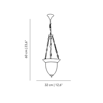 Palmira Gratia glass bell suspension by Il Bronzetto - view 2