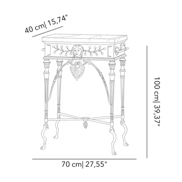 Palmira Akantus four leg table with green table top by Il Bronzetto - view 6