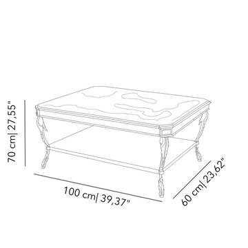 Palmira Akantus four leg coffee table by Il Bronzetto - view 3