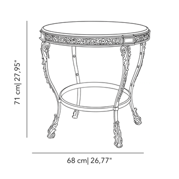 Palmira Akantus four leg table with red marble top by Il Bronzetto - view 2