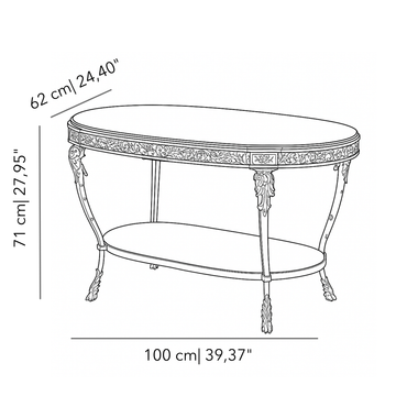 Palmira Akantus four leg table with green table top by Il Bronzetto - view 3