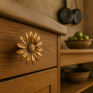 Flora Daisy – flower brass knob by Il Bronzetto - view 2