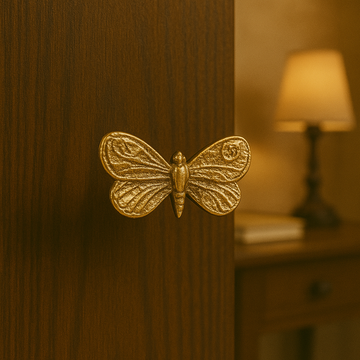 Fauna Vanessa – butterfly brass knob by Il Bronzetto - view 2