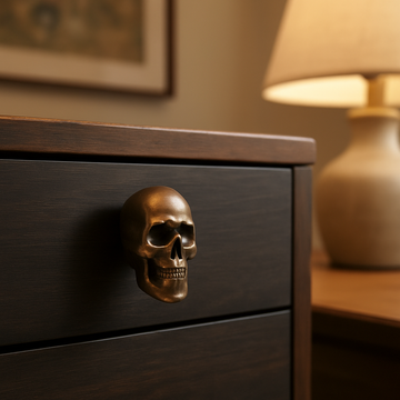 Frankenstein Edgar – skull brass knob by Il Bronzetto - view 2