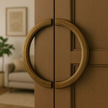 Geometria Eur - brass knob by Il Bronzetto - view 2