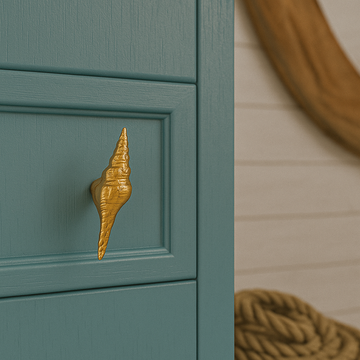 Oceano Spindle - seashell brass knob by Il Bronzetto - view 2
