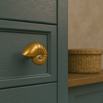 Oceano Nautilus - seashell brass knob by Il Bronzetto - view 2