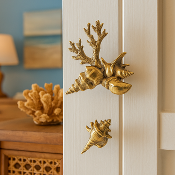 Oceano Coralia - marine composition brass knob by Il Bronzetto - view 2
