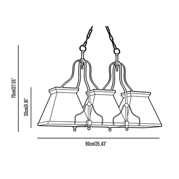 Urban - three lights billiard chandelier by Il Bronzetto - view 5