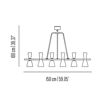 Wormhole Sequence - six lights chandelier by Il Bronzetto - view 5