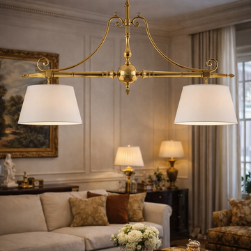 Castle Gambrinus two lights billiard chandelier by Il Bronzetto - view 2