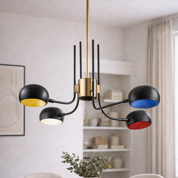 Blossom tulip - four lights chandelier by Il Bronzetto - view 2