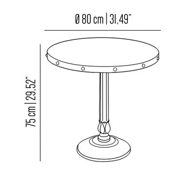 Eden Montmartre bistrot table with brass table top by Il Bronzetto - view 4