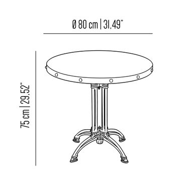 Eden Pigalle bistrot table with brass table top by Il Bronzetto - view 3