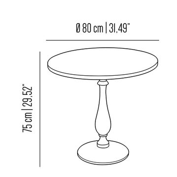 Eden Belleville bistrot table with brass table top by Il Bronzetto - view 4