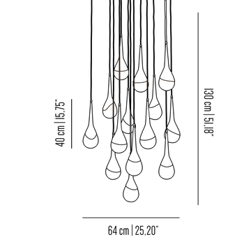 Perpetua - 14 lights chandelier with clear glass by Il Bronzetto - view 3