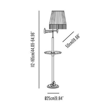 Studio Nora adjustable floor lamp with brass table by Il Bronzetto - view 3