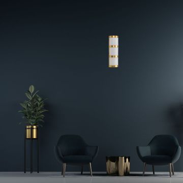 Canneté - wall light with brass rings by Il Bronzetto - view 3