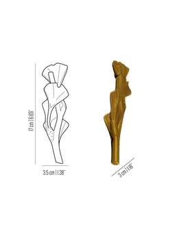 Flora Ginkgo - gingko branch brass knob by Il Bronzetto - view 3