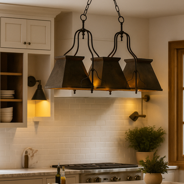 Urban - three lights billiard chandelier by Il Bronzetto - view 2