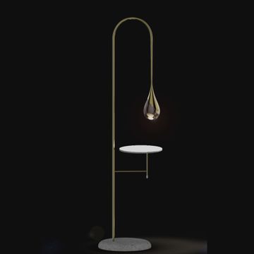 Perpetua floor lamp with clear glass and table by Il Bronzetto - view 2