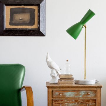 Wormhole - grass green table lamp by Il Bronzetto - view 2