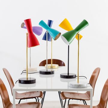 Wormhole - turquoise blue table lamp by Il Bronzetto - view 2