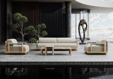 CALEO-natural 3-SEATER LOUNGE SET by SNOC