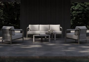 LORVAIN-silver 3 SEATER LOUNGE SET by SNOC