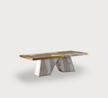 Aurum Brass Dining Table by Taracea