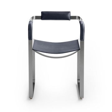 Wanderlust Armchair - Customizable & Handcrafted in Cowhide Leather & Steel by Jover+Valls - view 3