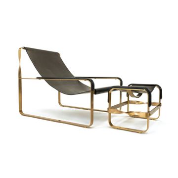 Wanderlust Chaise Longue Handcrafted in Leather & Metal by Jover+Valls - view 3