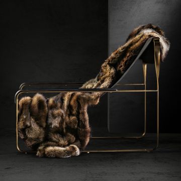 Sumptous Brown Fisher Fur Throw, Handcrafted and Ethically Sourced by Jover+Valls - view 2