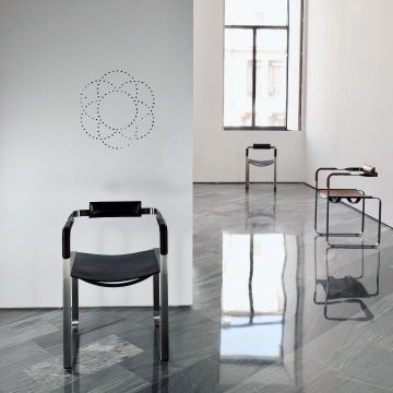 Wanderlust Armchair - Customizable & Handcrafted in Cowhide Leather & Steel by Jover+Valls - view 5