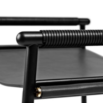 Repose Kitchen Stool - Handcrafted with leather and powder-coated steel by Jover+Valls - view 5