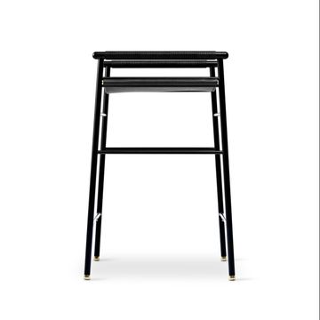 Repose Kitchen Stool - Handcrafted with leather and powder-coated steel by Jover+Valls - view 2