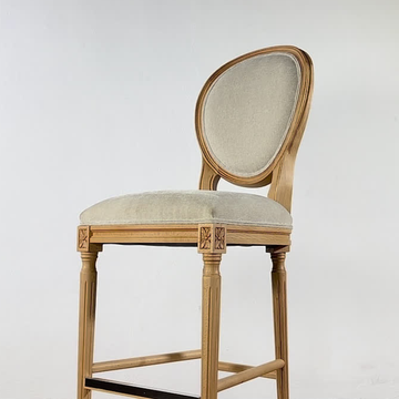 Louis XVI Style Stool in Natural Wood by Jover+Valls - view 2