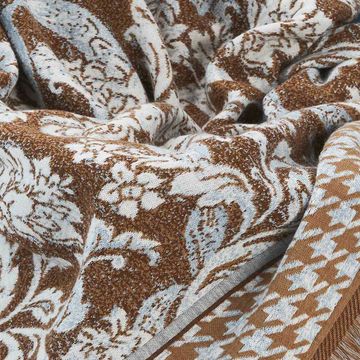 Plaid floral design with fringes by LA FABBRICA DEL LINO - view 2
