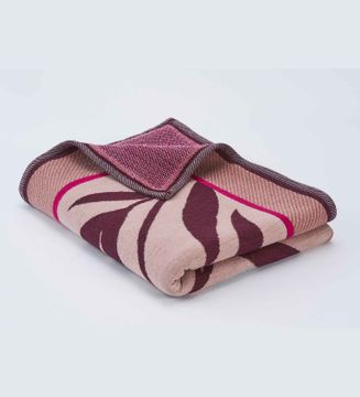 Plaid floral design with fringes by LA FABBRICA DEL LINO - view 3