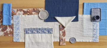 Pair of American placemats with Zig Zag embroidery by LA FABBRICA DEL LINO - view 4