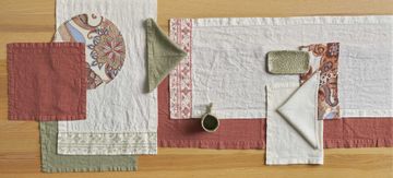 Pair of American placemats with Zig Zag embroidery by LA FABBRICA DEL LINO - view 6