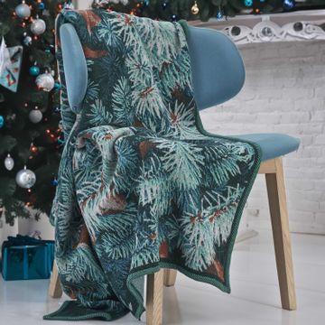 Plaid with pine needle design by LA FABBRICA DEL LINO - view 2