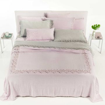 Sheet set + single pillowcases with A'jour embroidery *while supplies last by LA FABBRICA DEL LINO - view 2