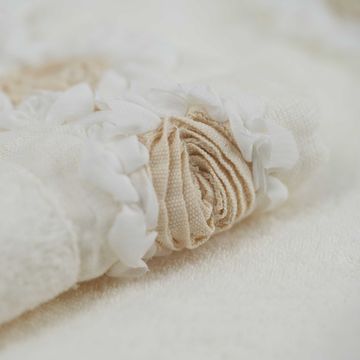 Face and guest towel set in terrycloth with Peonies embroidery by LA FABBRICA DEL LINO - view 4