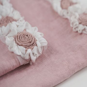 Peony embroidered linen towel set by LA FABBRICA DEL LINO - view 5
