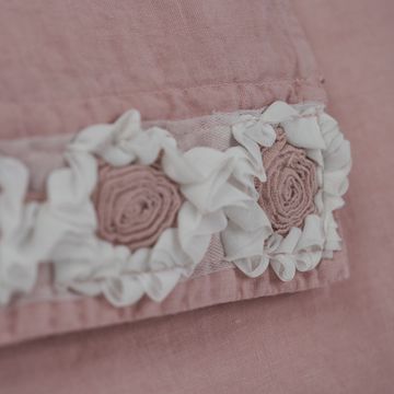 Peony embroidered linen towel set by LA FABBRICA DEL LINO - view 6