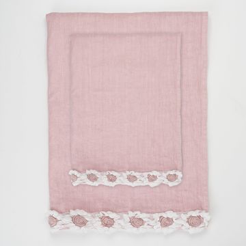 Peony embroidered linen towel set by LA FABBRICA DEL LINO - view 9