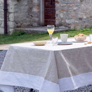 Stain-resistant 4-6 seater tablecloth Pepper and salt * while supplies last by LA FABBRICA DEL LINO - view 2