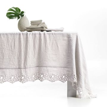 Rectangular tablecloth with Circles embroidery * while stocks last by LA FABBRICA DEL LINO - view 7